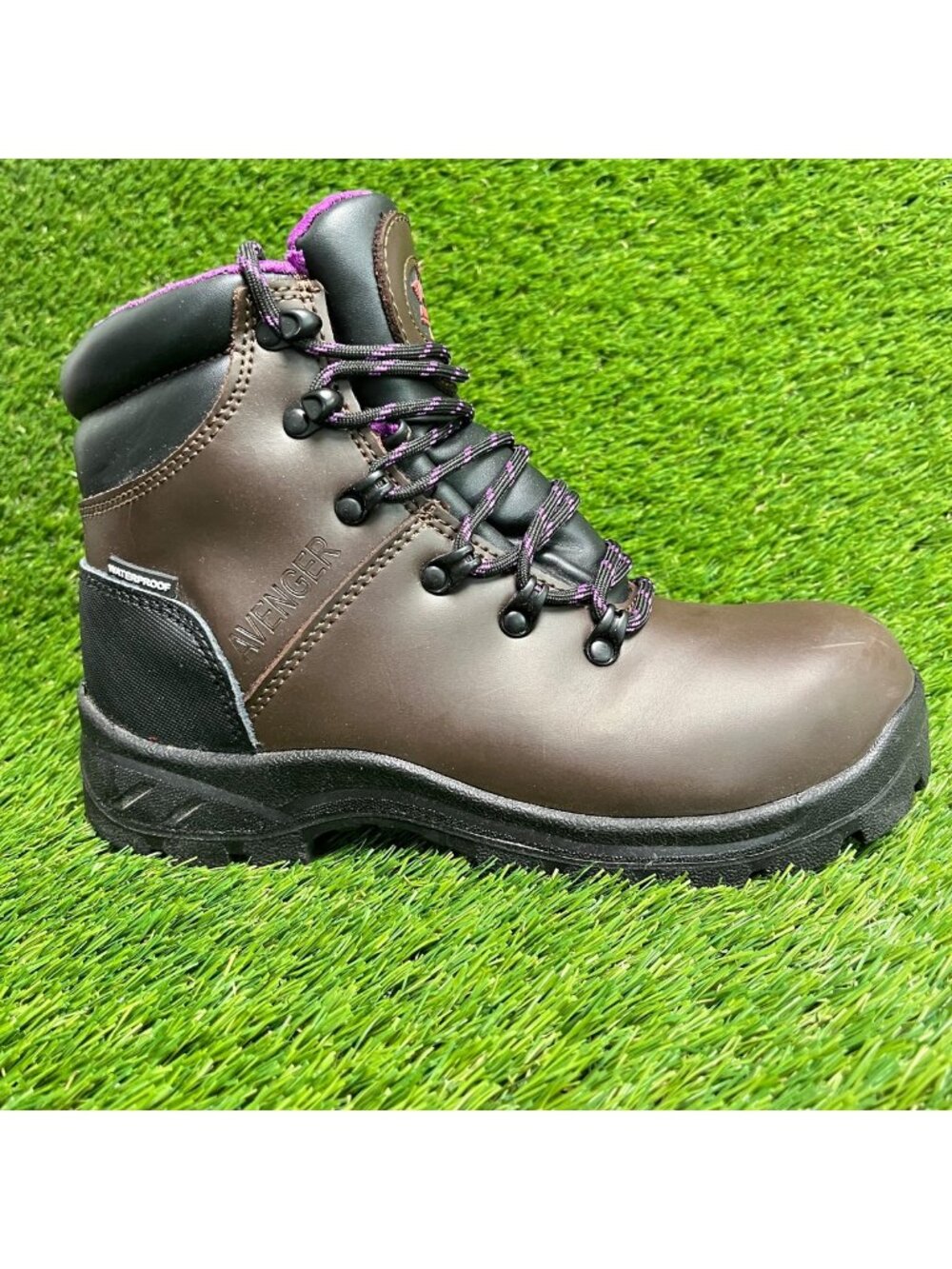 Avenger Builder 6" Womens Size 7.5 Brown Leather Steel Toe Safety Work Boots